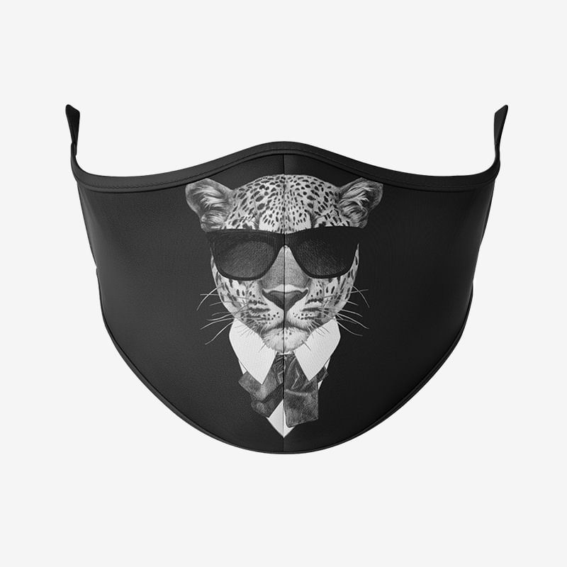 Black Leaopard Pattern Reusable Face Mask-Maskup