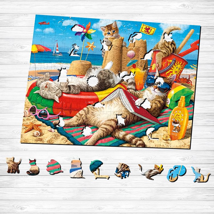 Cats Party Wooden Jigsaw Puzzle