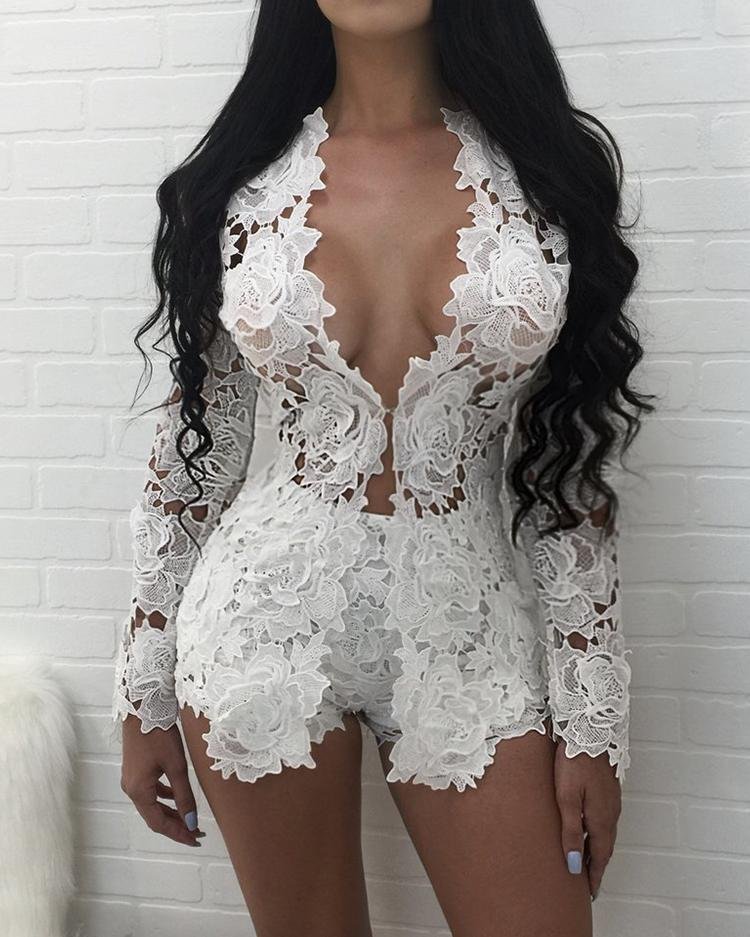 Sexy Open Front Lace Crochet Short Twinset P14662