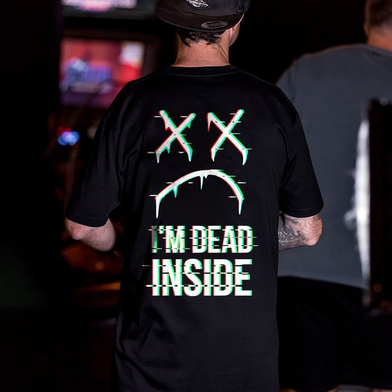 I'm Dead Inside Printed Casual Men's T-shirt -  UPRANDY