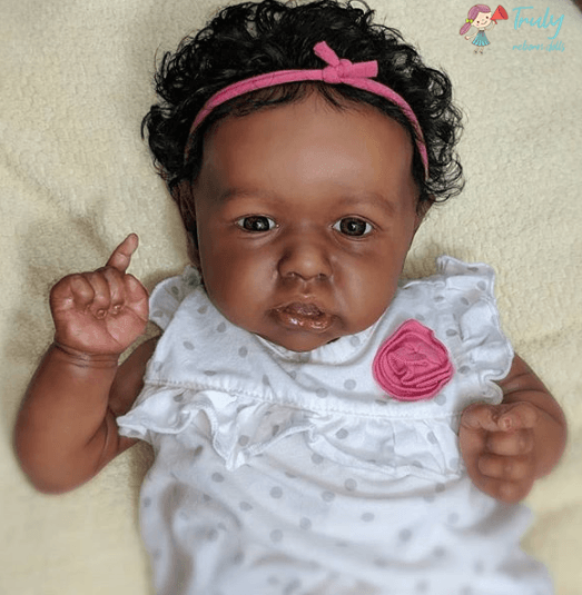 African American Lifelike Handcrafted Reborn Baby Girl 12 inches June by Creativegiftss® [6-Day Delivery] -Creativegiftss® - [product_tag]
