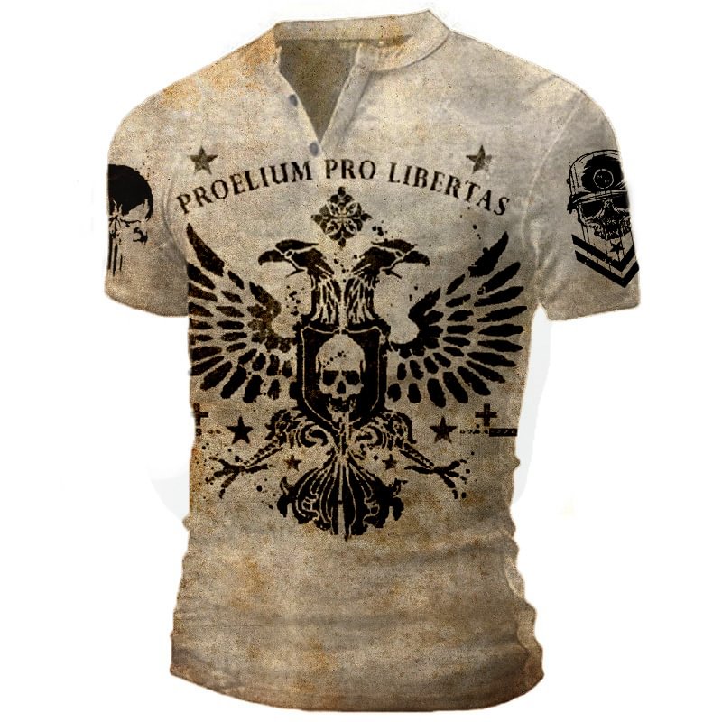 Mens double-headed eagle print fashion outdoor quick-drying short-sleeved T-shirt / [viawink] /