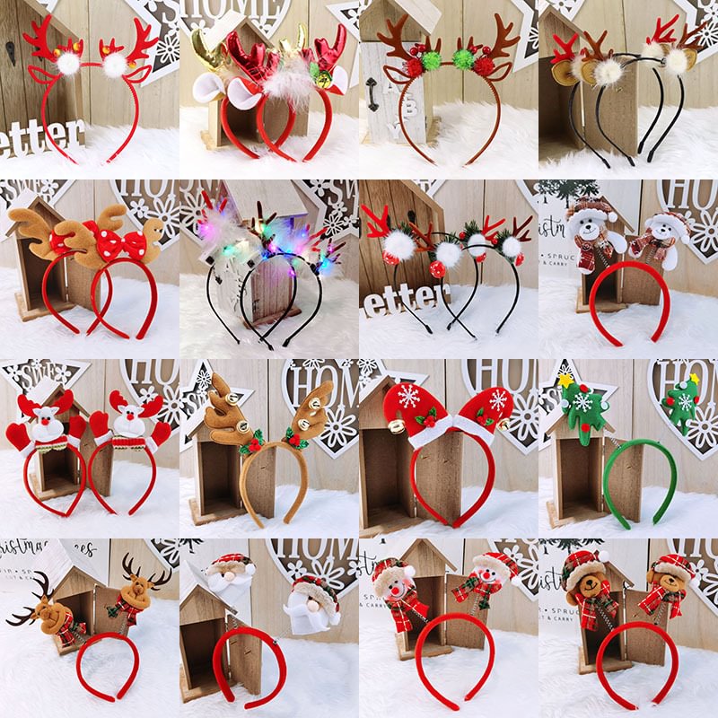 Children's Christmas Gifts Cute Santa Snowman Elk Horn Headband - Livereid