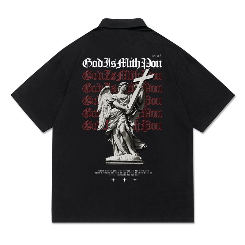 Gothic Lapel Short Sleeve T-Shirt / Techwear Club / Techwear