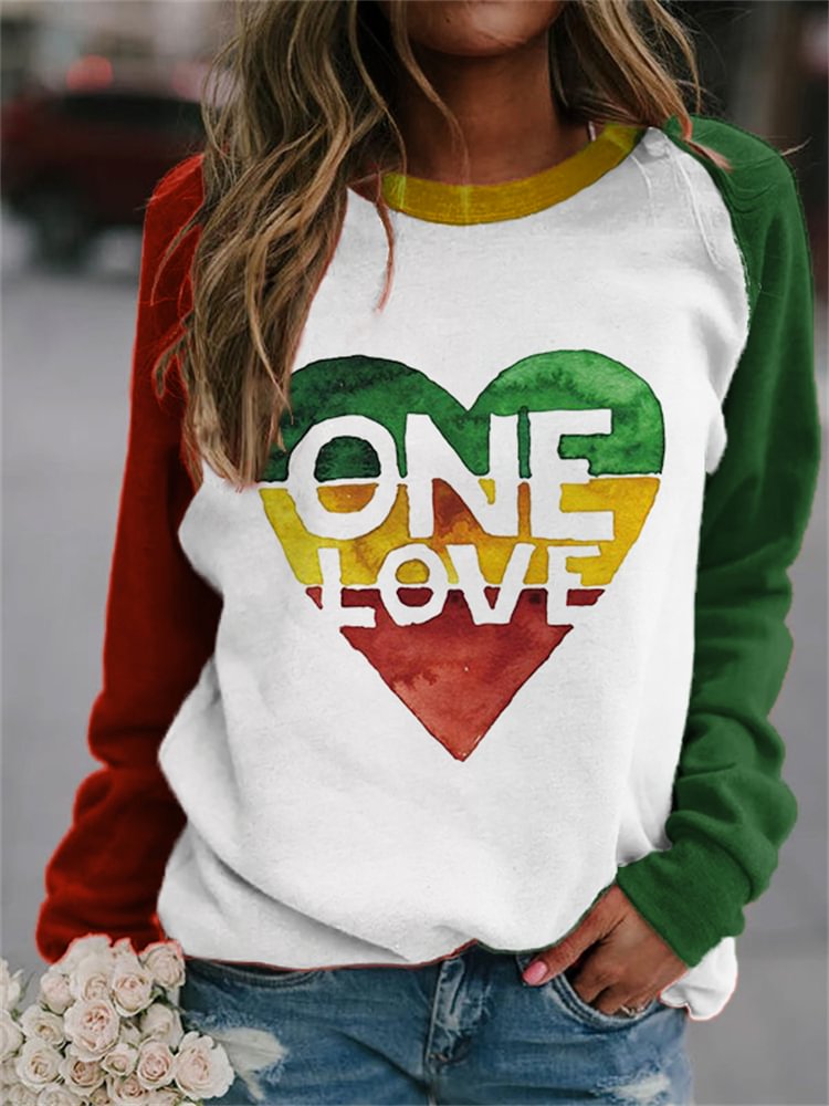 BrosWear Women's Black Pride One Love Contrast Color Sweatshirt