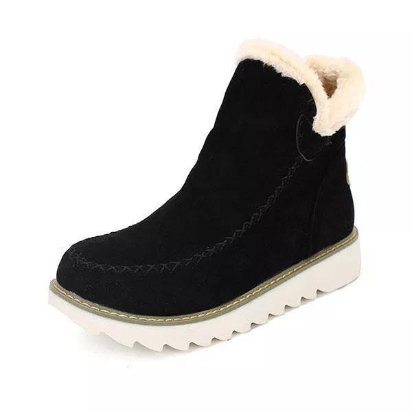 Pure Color Warm Winter Ankle Snow Boots-Corachic