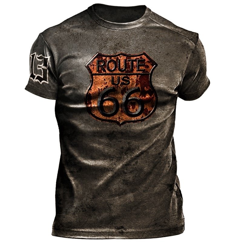 Mens Retro Tactics Route 66 Printed T-shirt / [viawink] /