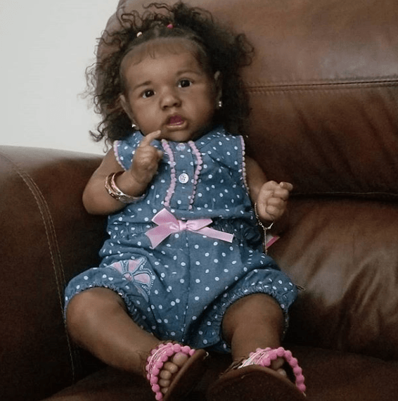 [Black Reborn Girl Dolls] 12'' Gemma Realistic Silicone African American Reborn Baby Doll with Hand Rooted Hair by Creativegiftss® -Creativegiftss® - [product_tag]