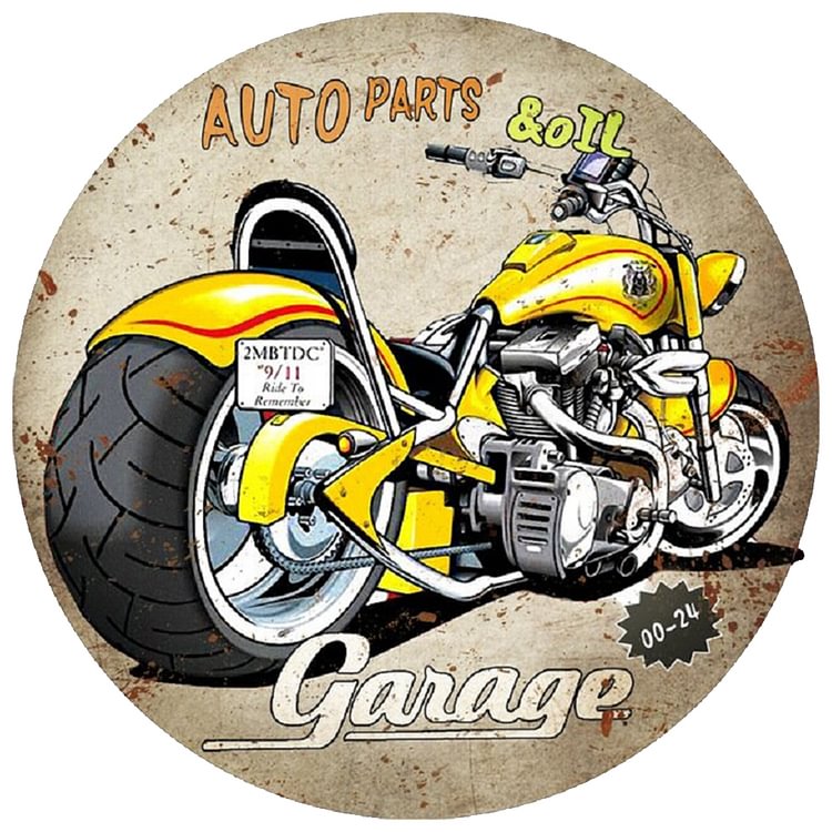 Motorcycle - Round Vintage Tin Signs/Wooden Signs - 30x30cm