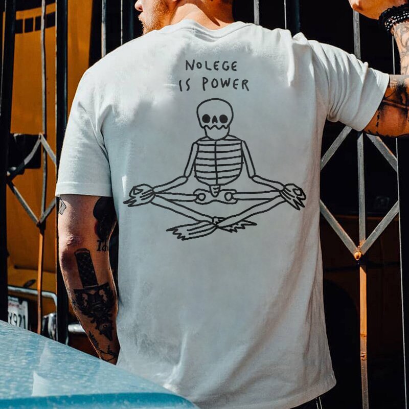 Nolege Is Power Cute Skull Print Men's T-shirt - Krazyskull