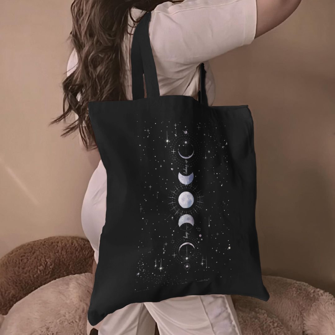   Sun, Moon And Stars Pattern Casual Canvas Bag - Neojana