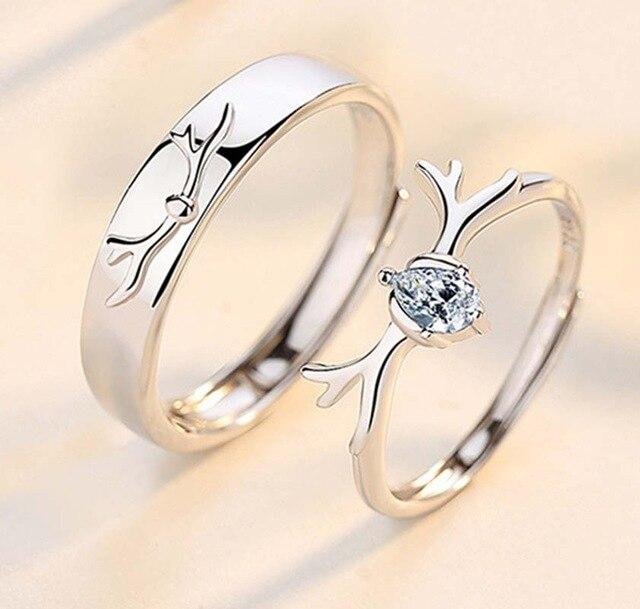 Fashion Creative Elk Deer Couples Ring-Mayoulove