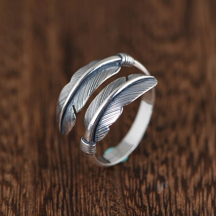 Adjustable Feather Ring S925