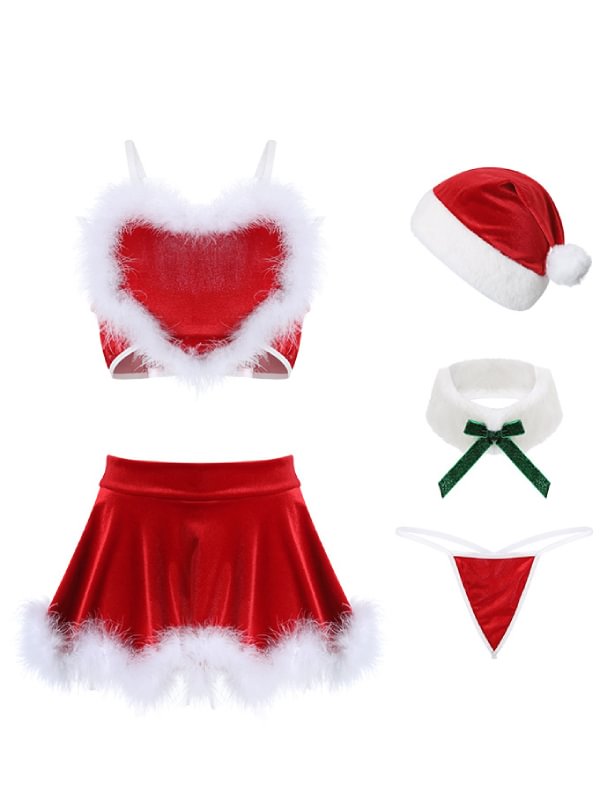 Lingerie Suspender Christmas Nightgown Temptation Uniform Set-Icossi