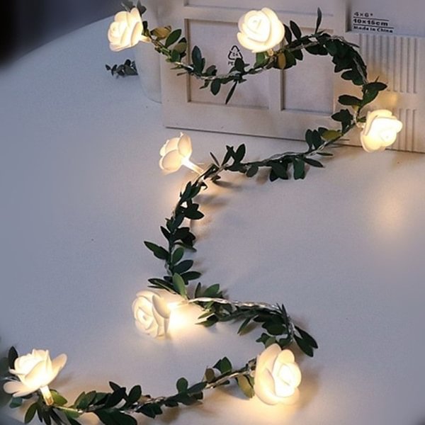 10/20/40Leds Rose Flower Led Fairy String Lights Battery Powered Wedding Christmas Party Garland Decor