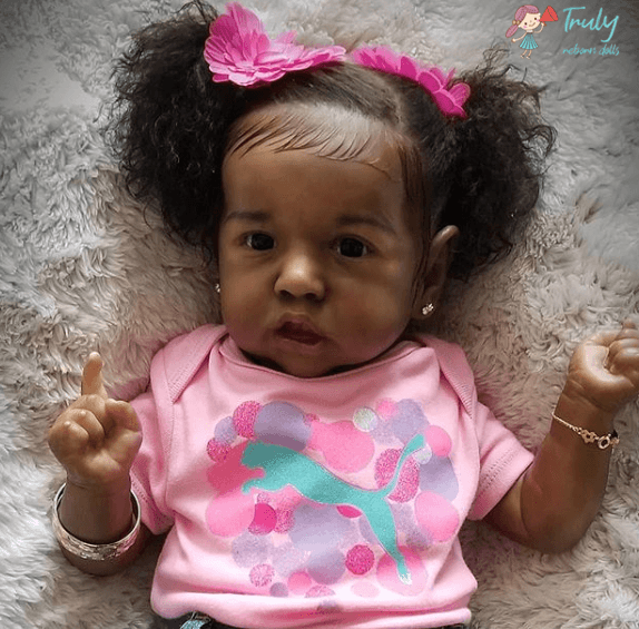 [Black Silicone Reborn Girl] 12'' Realistic So Truly Real Lifelike Baby Doll Tess by Creativegiftss® Exclusively 2022 -Creativegiftss® - [product_tag]