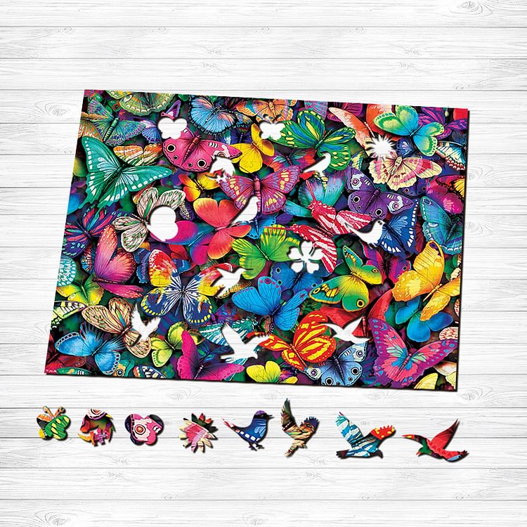 Colorful Butterfly Wooden Jigsaw Puzzle