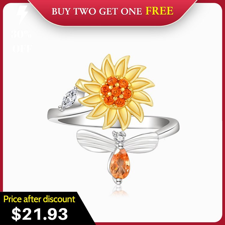For Daughter - S925 Sunflower Fidget Ring