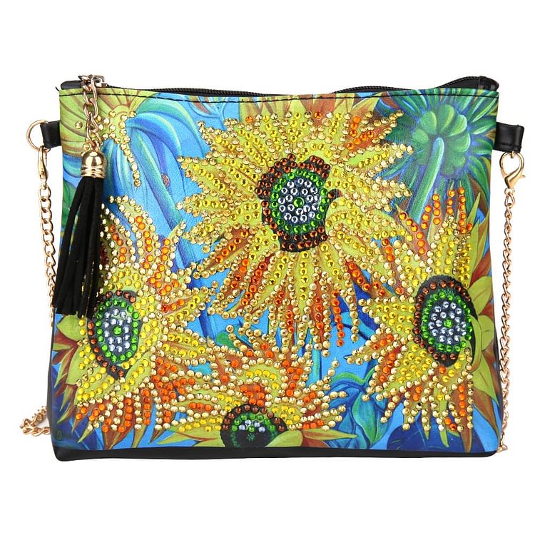 Sunflower-DIY Creative Diamond Wristlet Bag