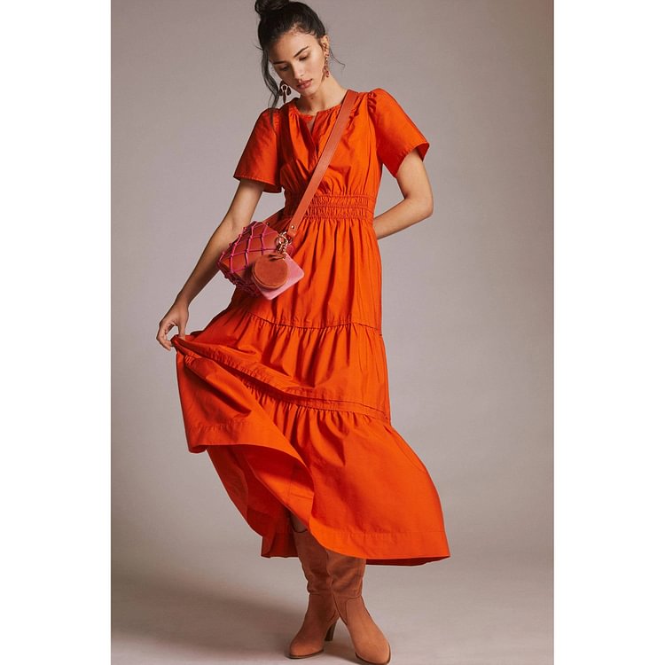 Women's Somerset Maxi Dress In Orange/black