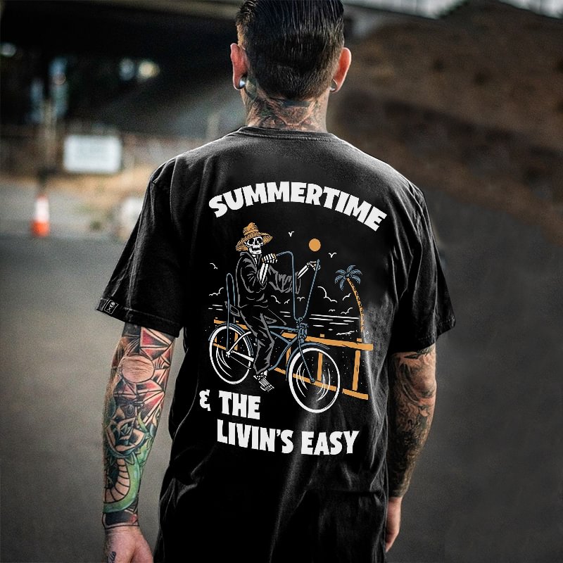 Cloeinc Summertime The Livin's Easy Printed Fashion Men Reaper T-Shirt - Cloeinc