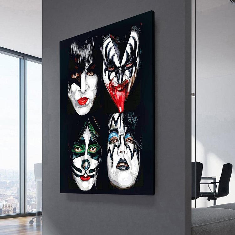 Heavy Metal Hard Rock Band Kiss Canvas Wall Art