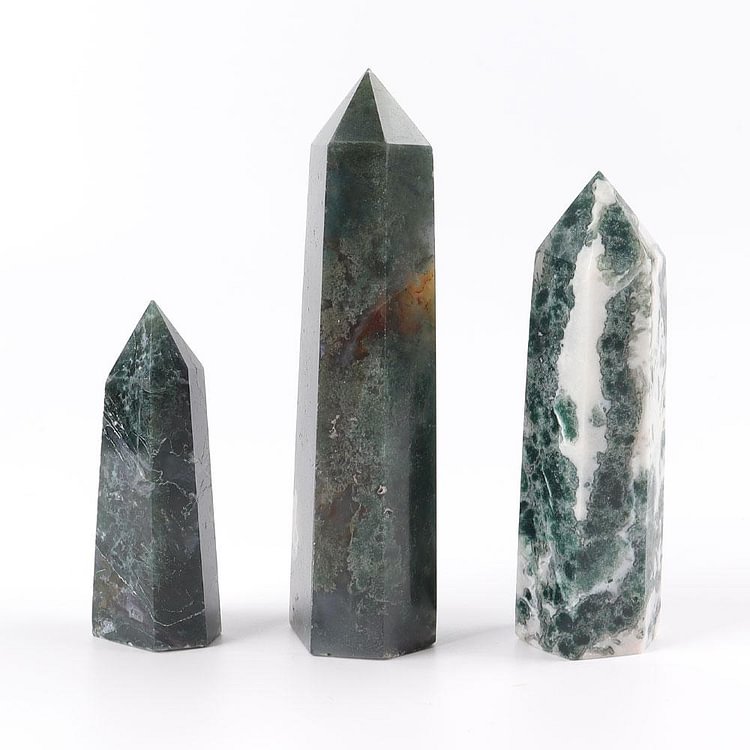 Set of 3 Moss Agate Towers Points Bulk Crystal wholesale suppliers