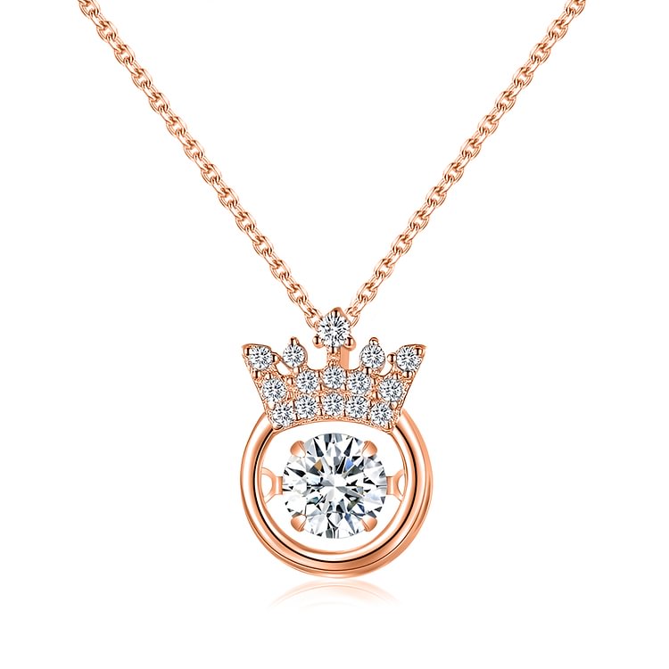 S925 Crown Dance Necklace in Rose Gold