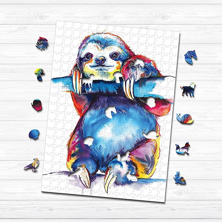 Cute Sloth Wooden Jigsaw Puzzle