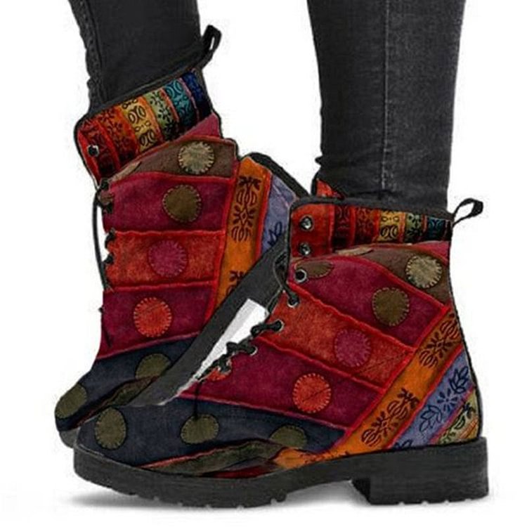 Women's work boots high top ethnic style martin boots