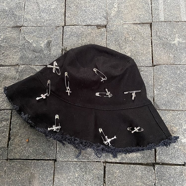 Goth Harajuku Cross Fisherman Hat