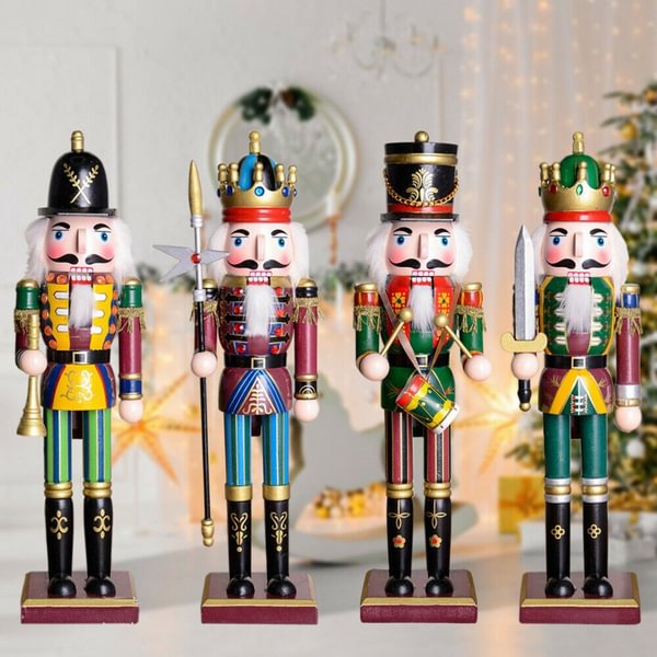 30Cm Large Painted Christmas Holiday Wooden Nutcracker Soldier Xmas Gifts
