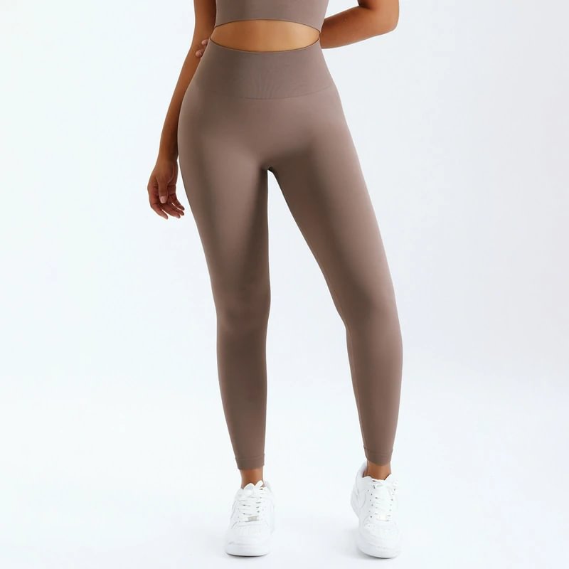 Khaki gym leggings ruched at Hergymclothing sportswear online shop