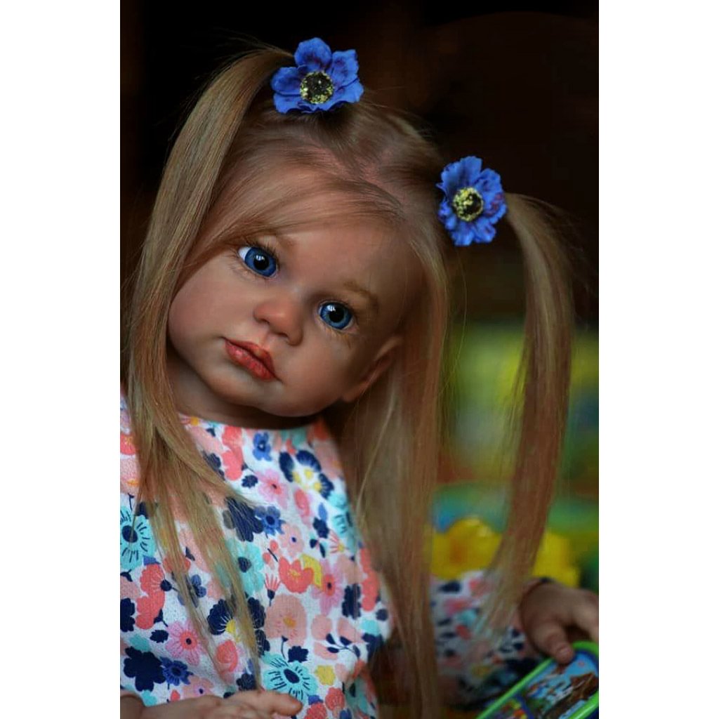 [New Series!] 20" Lifelike African American Handmade Black Hair Reborn Toddler Doll Named Elvira Looks Really Cute