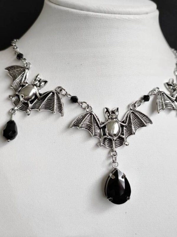 Bat Gem Witch Necklace