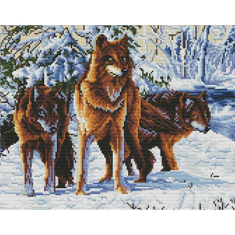 Wolves - 11CT Stamped Cross Stitch - 45*35CM