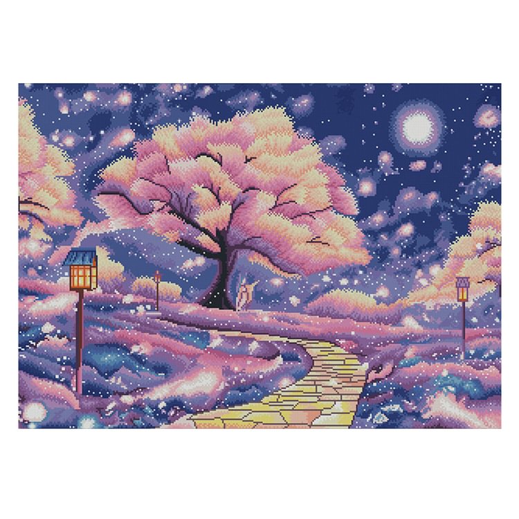 (11Ct Counted/Stamped) Cherry Tree - Cross Stitch Kit  58*40CM
