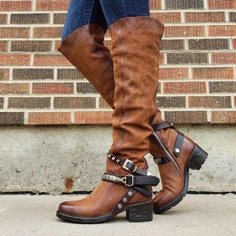 Winter Suede Low Heel Daily Boots-Corachic