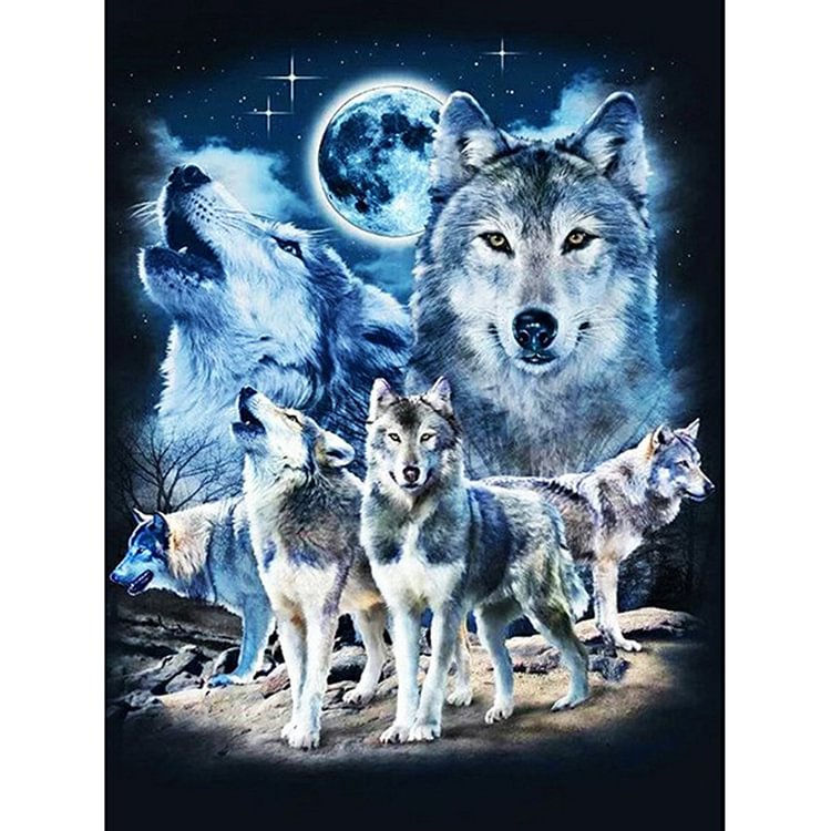 Wolf - Full Round Drill Diamond Painting - 40x50cm(Canvas)