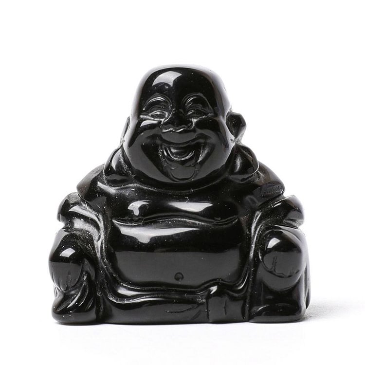 1.5" Black Obsidian Buddha Crystal Carvings Model Bulk Crystal wholesale suppliers