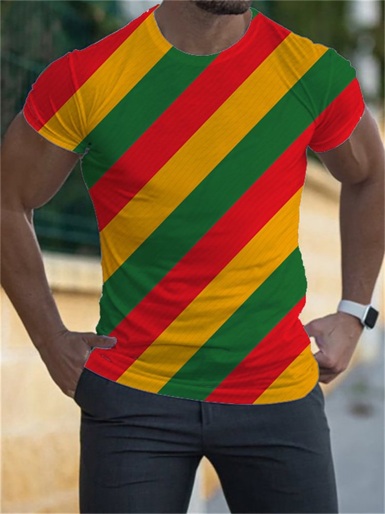BrosWear Black Pride Stripe Print T-shirt