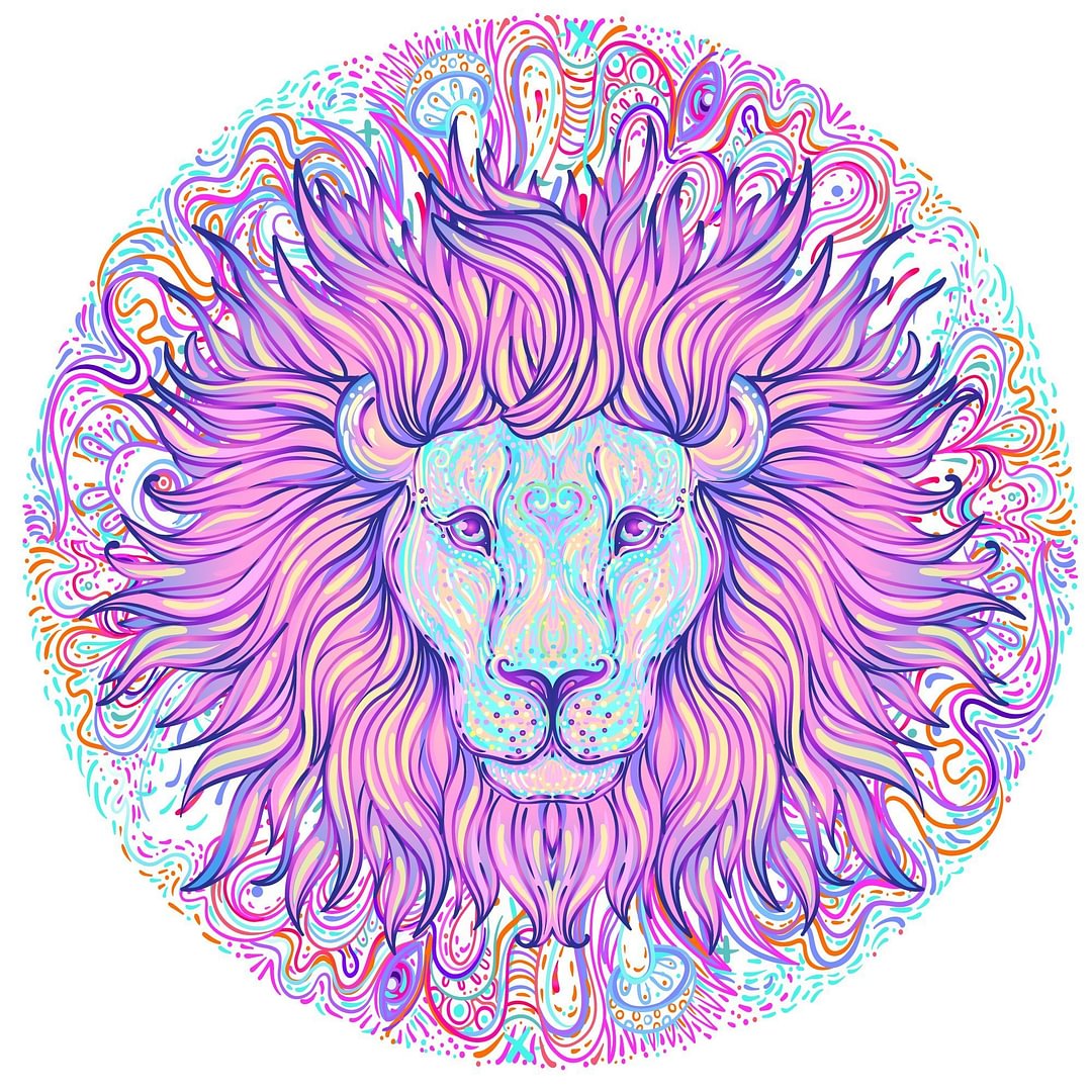 JEFFPUZZLE™-JEFFPUZZLE™ Blossoming Lions Jigsaw Puzzle