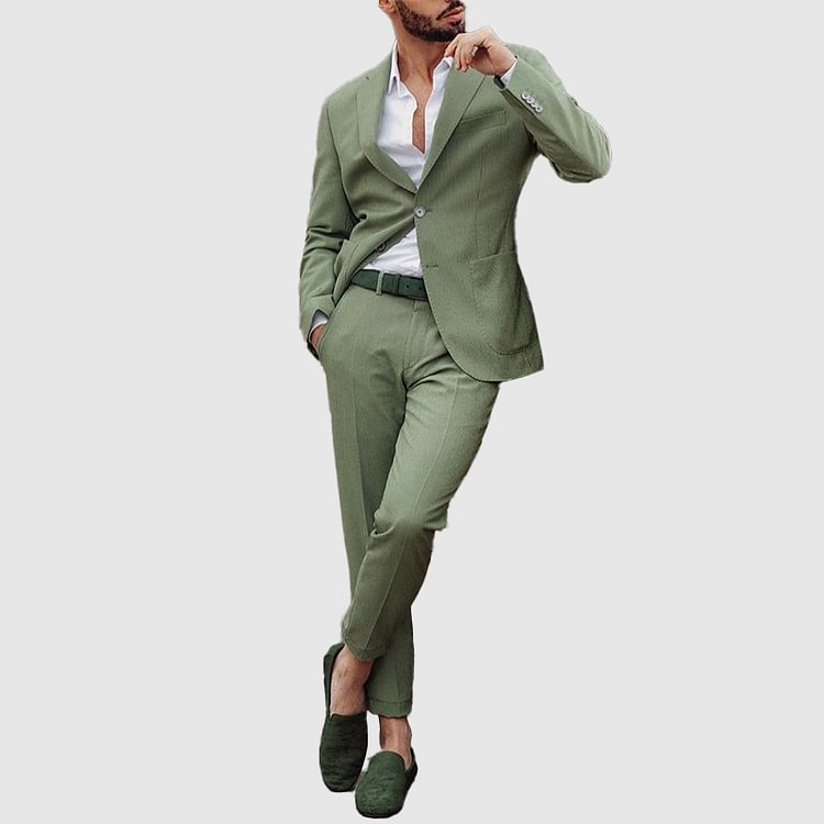BrosWear Fashion Green Suit