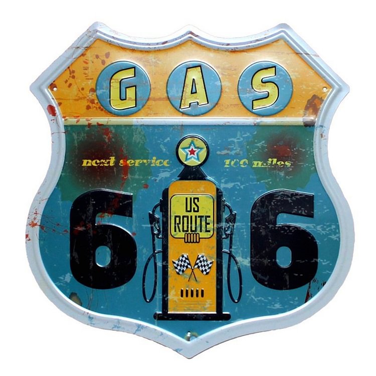 Gas 66 - Shield Shape Tin Sign - 30*30CM
