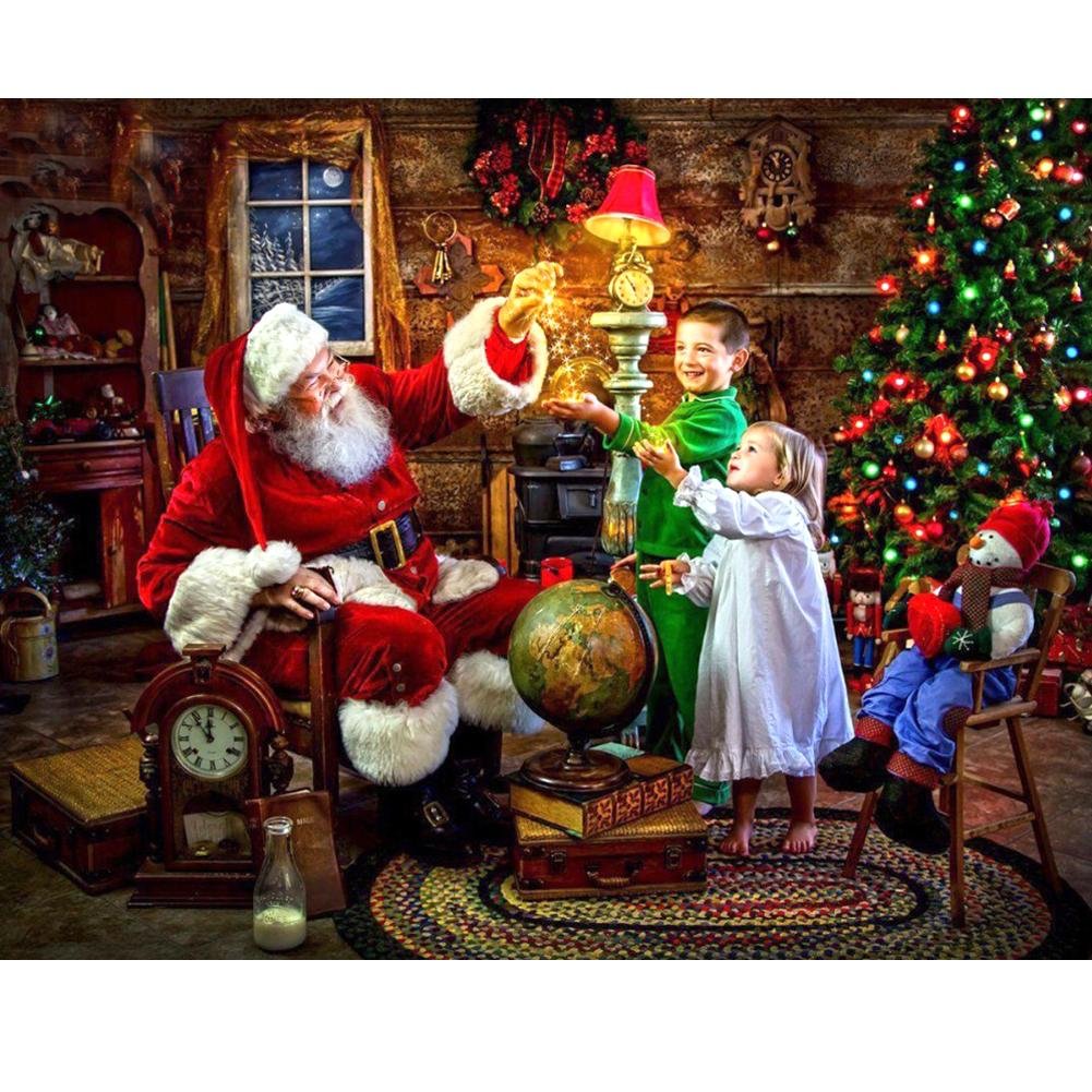 Partial Special Shaped Diamond Painting Santa Claus and Children
