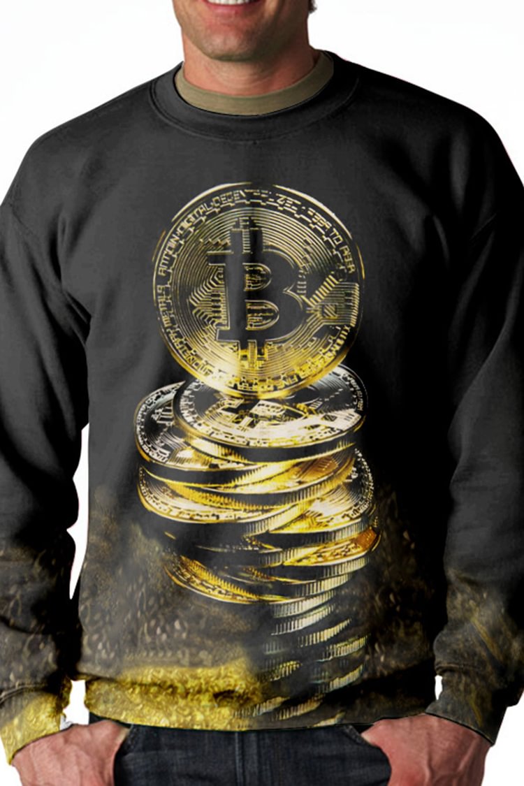 Tiboyz Crew Neck Bitcoin Print Sweatshirt