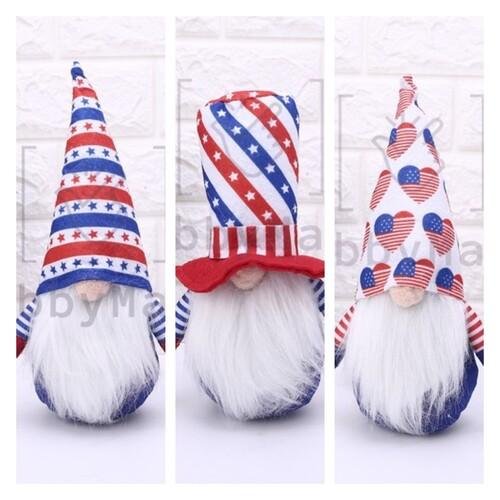 Patriots Plush Gnome Doll For American Independence Day、、sdecorshop