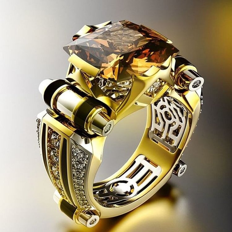 Luxury Gothic Gold Rings Mens Jewellery
