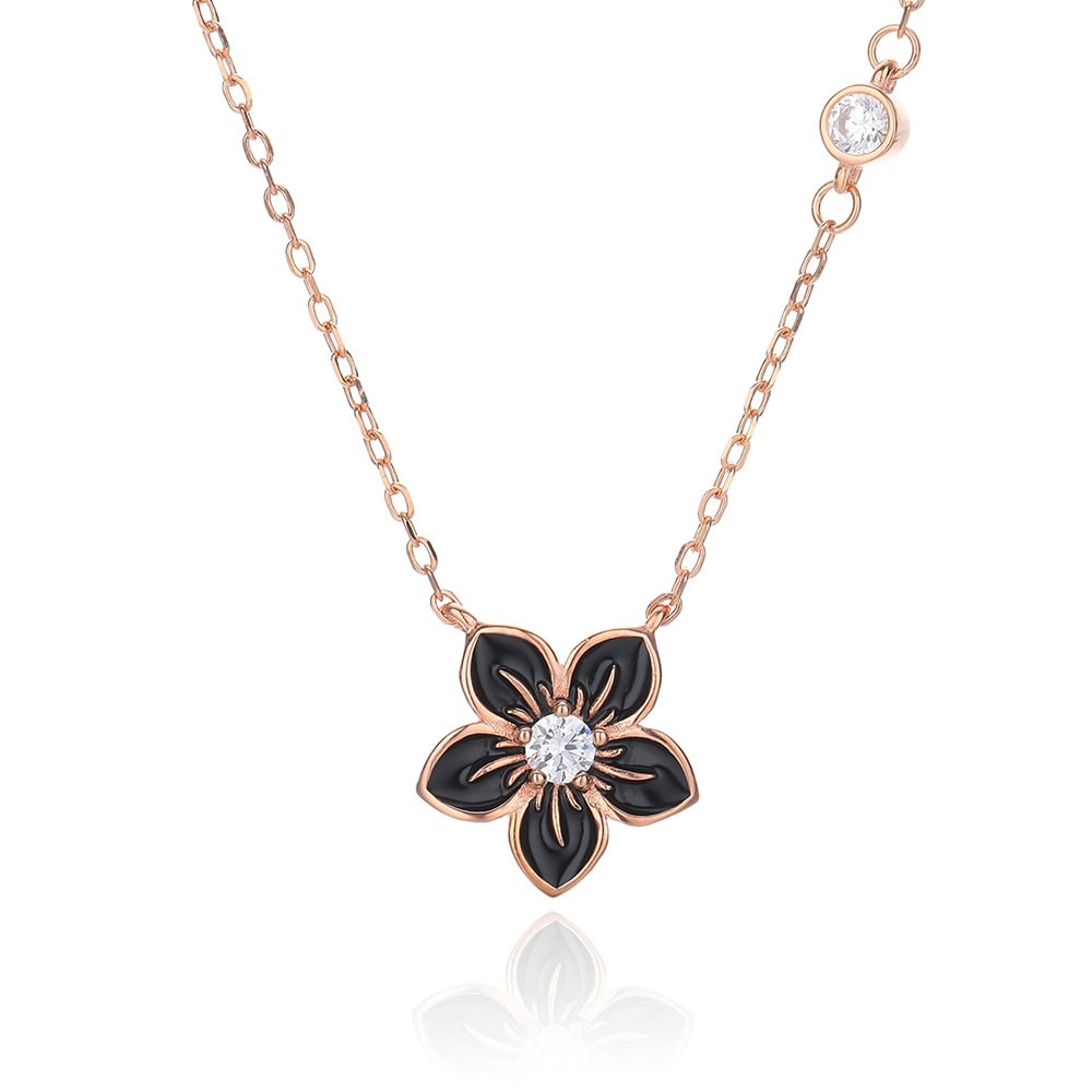 Daisy Clavicle Locket Silver Pendant Necklace