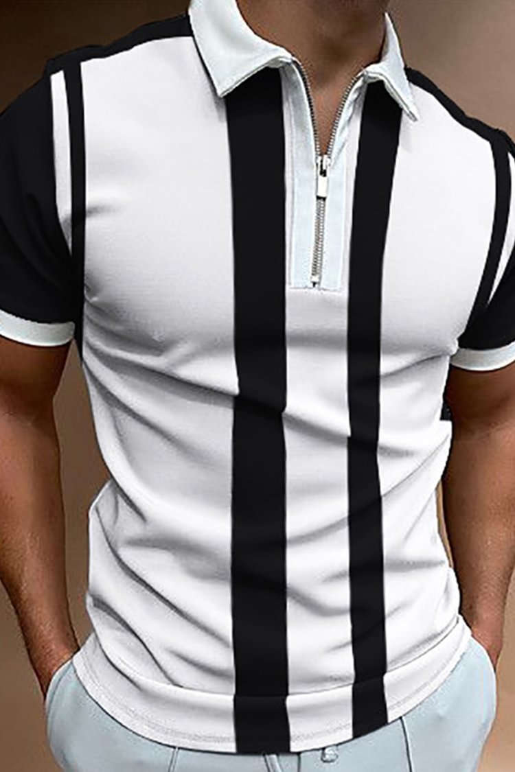 Tiboyz Black And White Fashion Polo Shirt